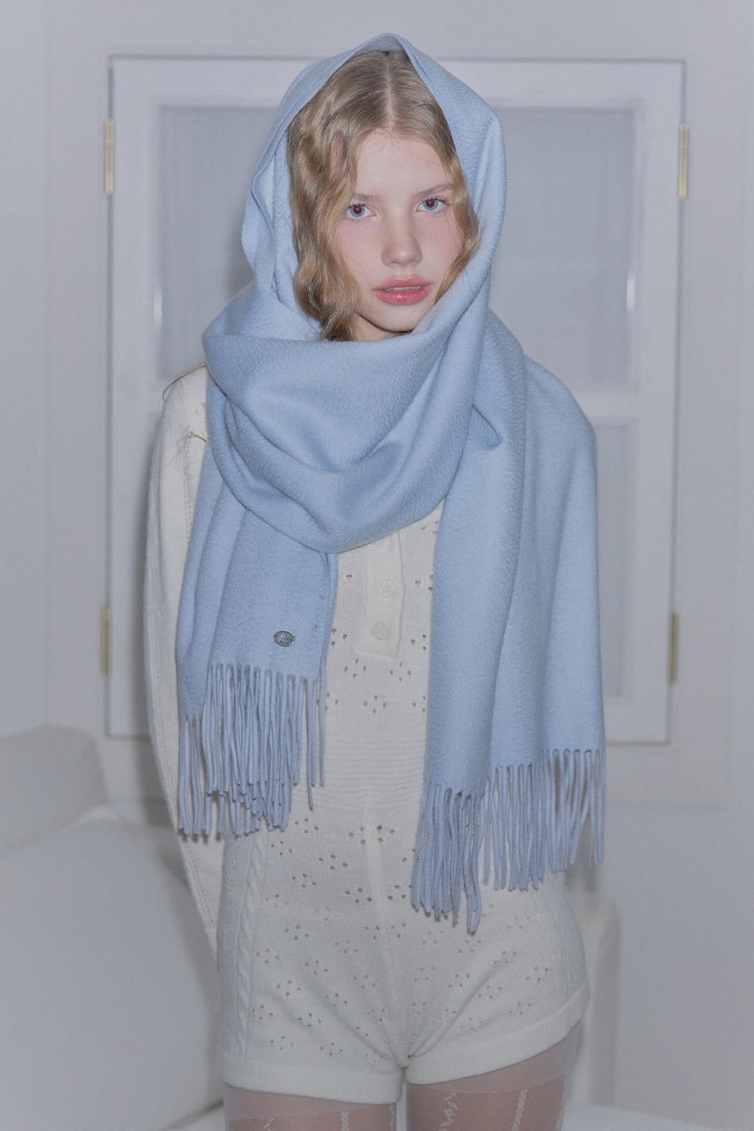 [11/5 예약배송] 100% Cashmere Blanket Scarf_Baby Blue