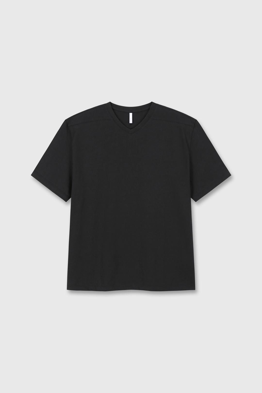 Mono v neck t-shirts(Black)