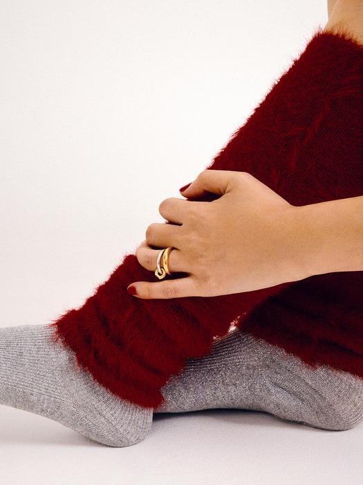 white topaz donut link combi ring