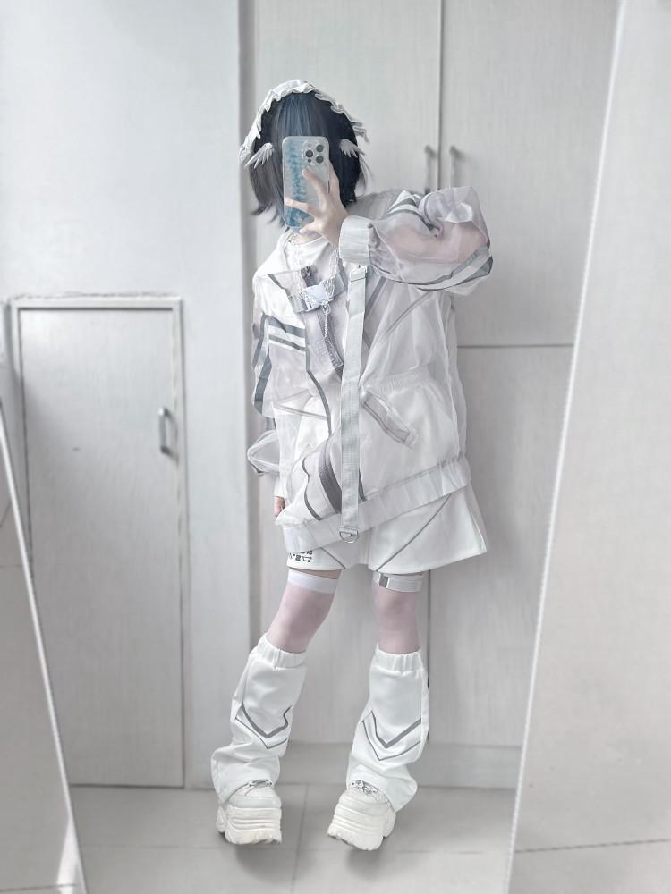 서브컬쳐 사이버 펑크 반투명 재킷