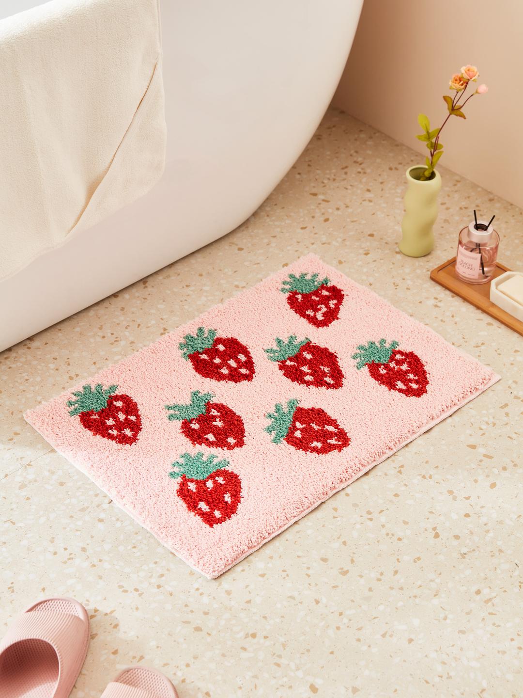 Strawberry 패턴 스퀘어 러그