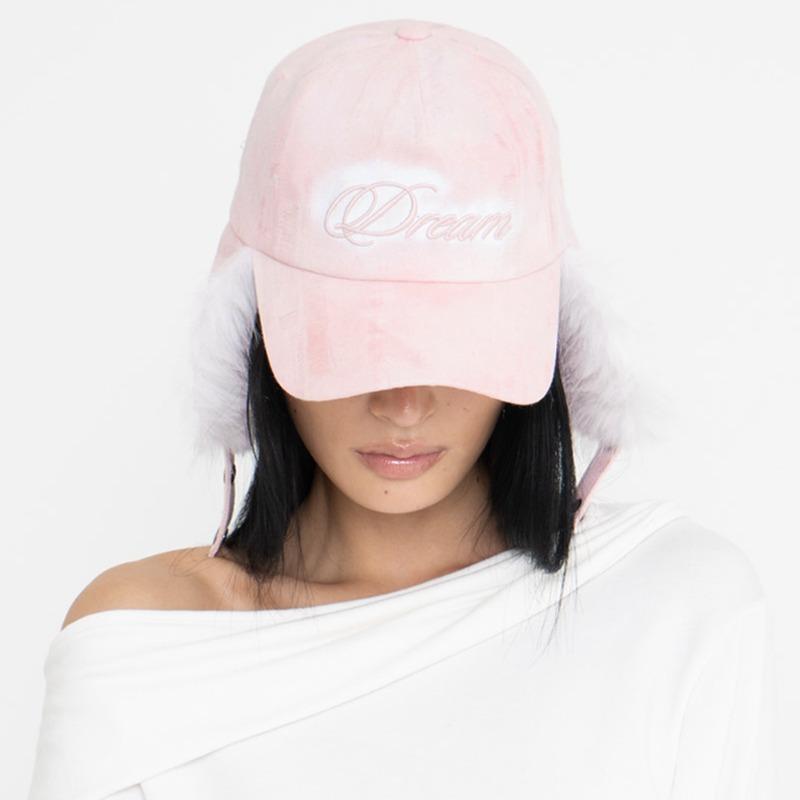 DREAM FAUX FUR CAP EARFLAP CAP (PINK DENIM)
