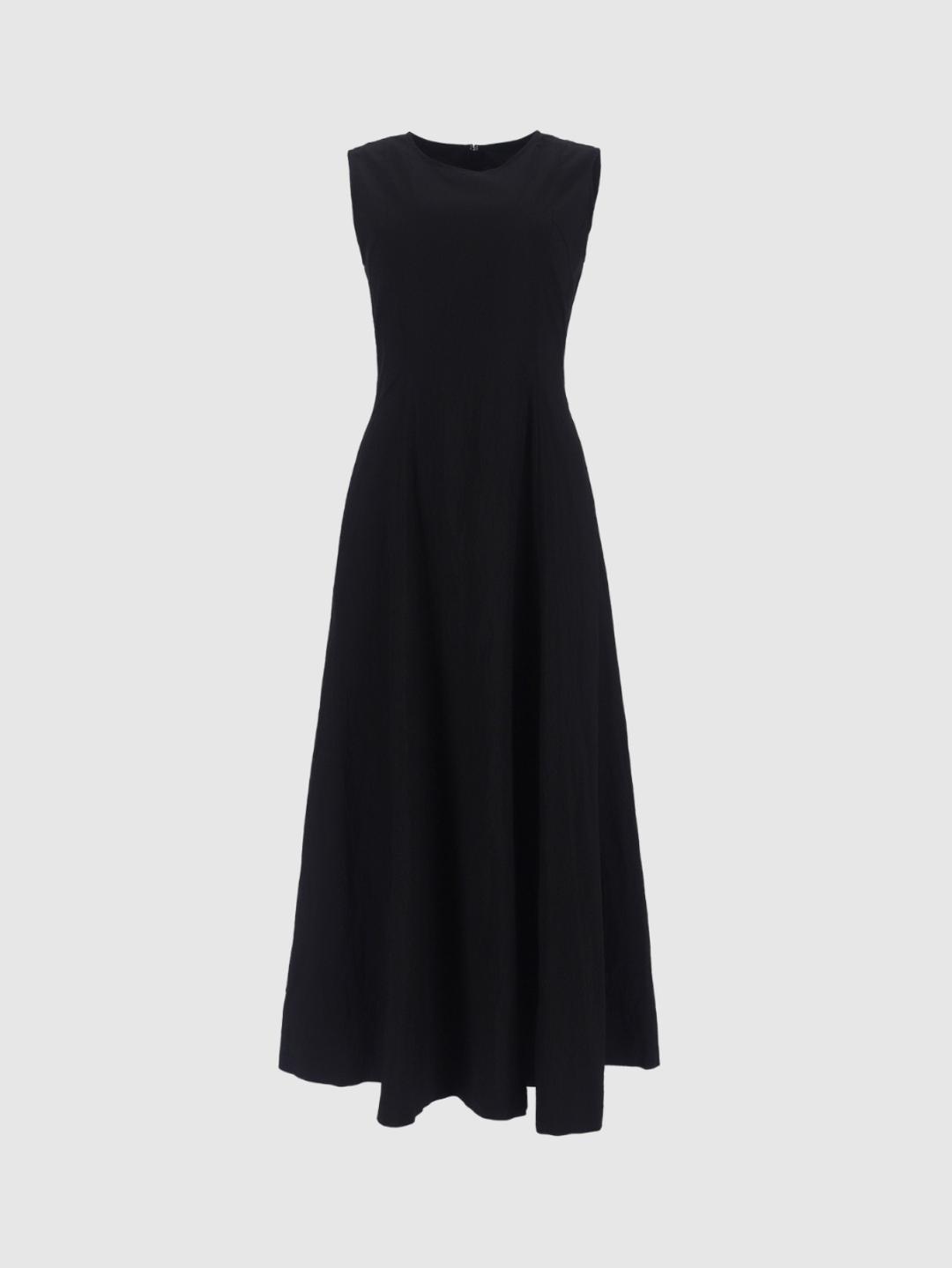 Flare Sleeveless Maxi Dress black
