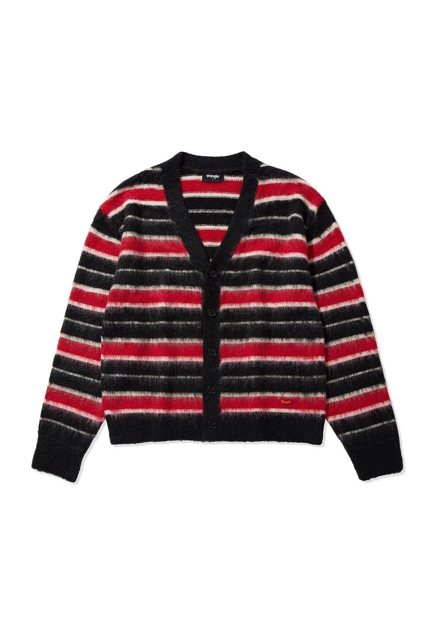 Striped Sweater Cardigan Black