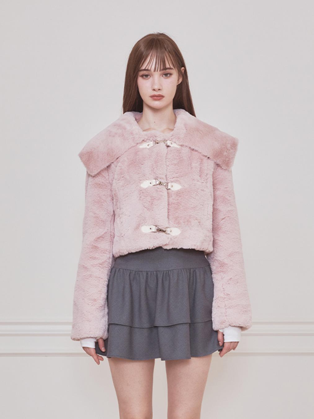 [11/22 예약배송]Bebe sailor fur jacket (Pink)