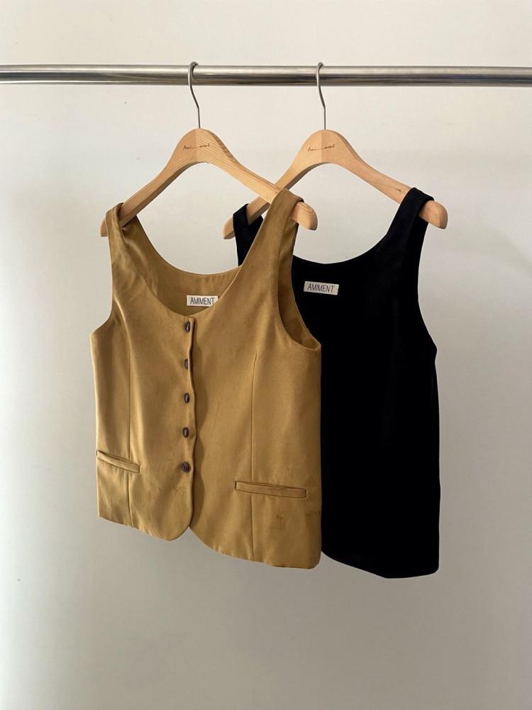 [루트] amiment 아미먼트 24ss 톰 스웨이드 베스트 (2color)