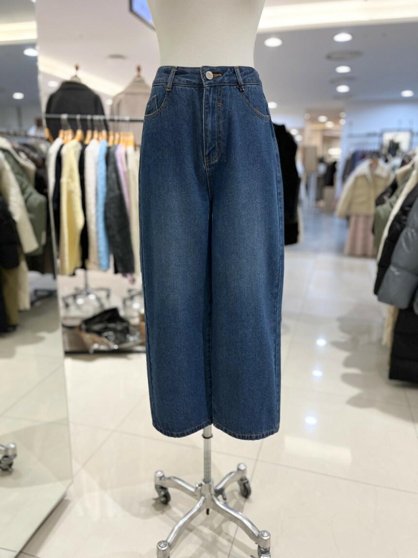 배색 포인트 9부 데님 팬츠 청바지 CHA-DP504W2