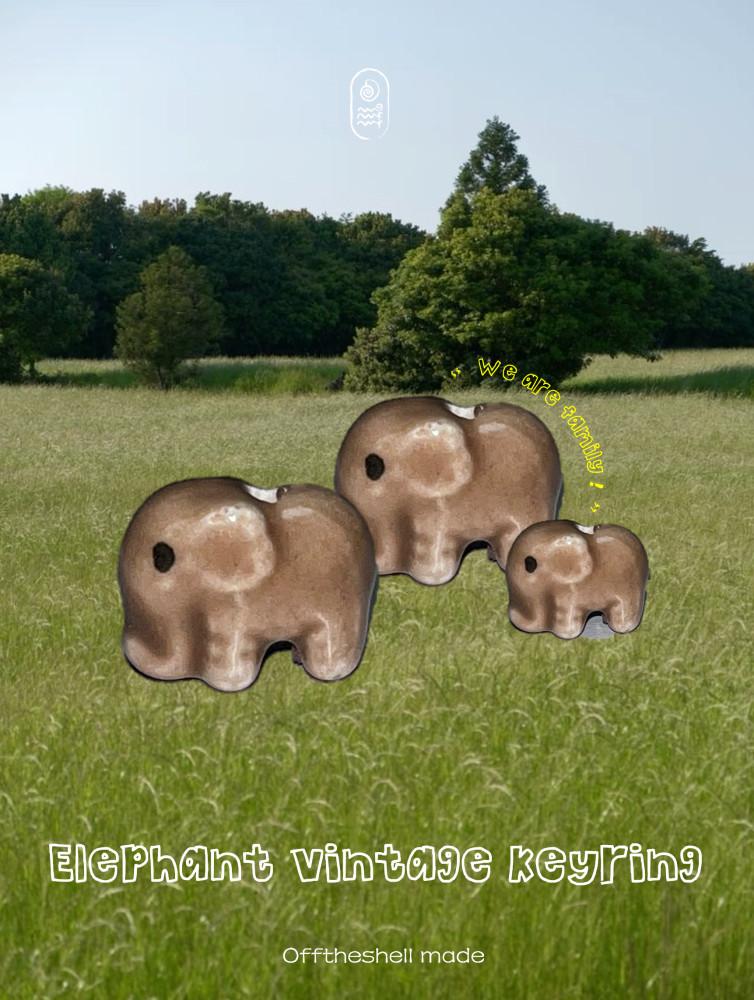 [오프더쉘] 코끼리 우각 원석 미니 키링