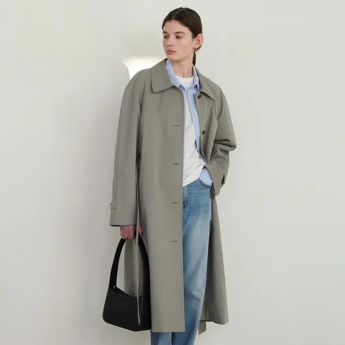 CLASSIC VOLUME TRENCH COAT - KHAKI GRAY