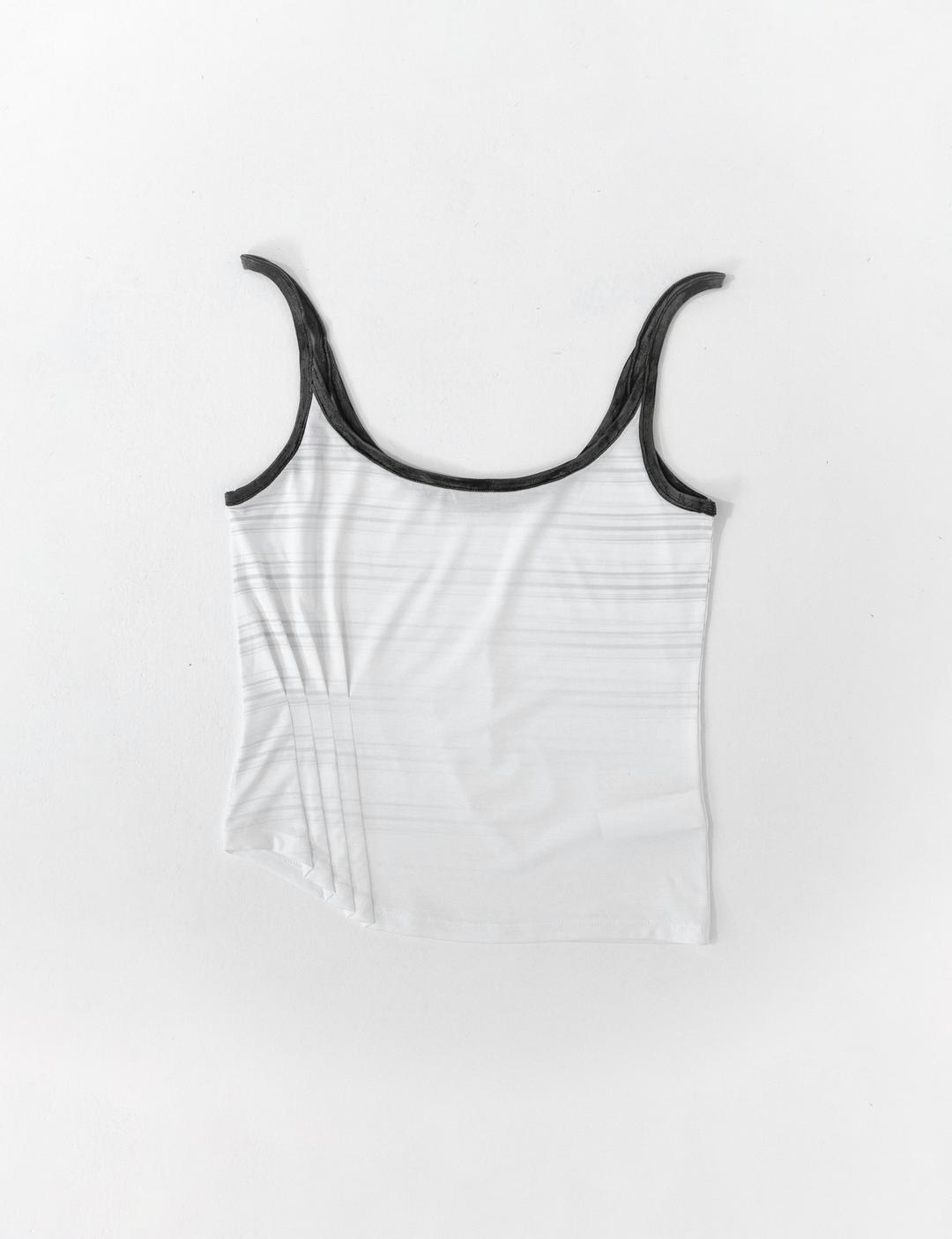 Stripe pintuck sleeveless (ivory)