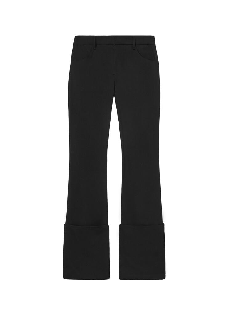 TURN-UP SUIT PANTS, BLACK