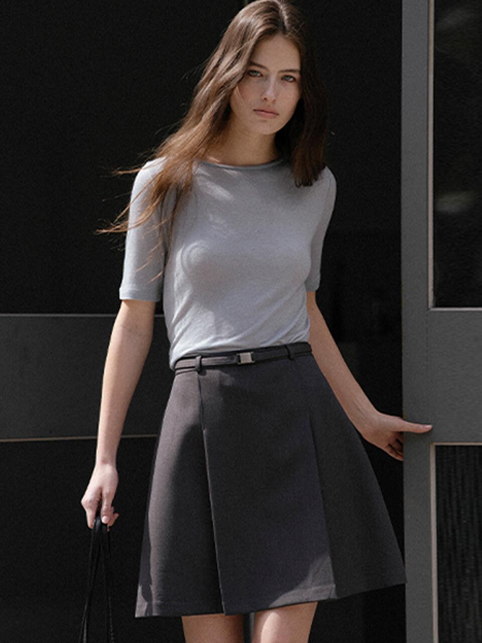 Half sleeve tencel T-shirt KNSS03TS12_Blue