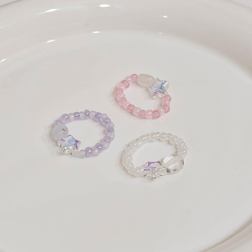 [3 colors] 우주별 원석 비즈반지 핸드메이드 자체제작