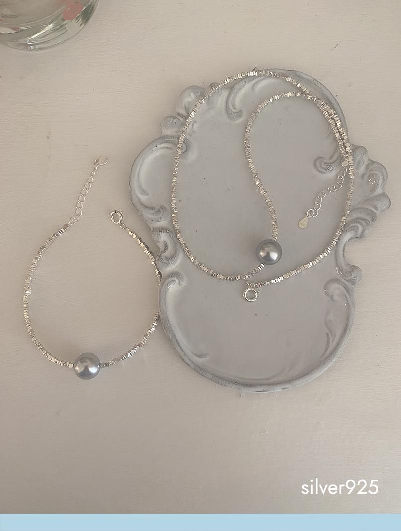 gray pearl bracelet (silver925)
