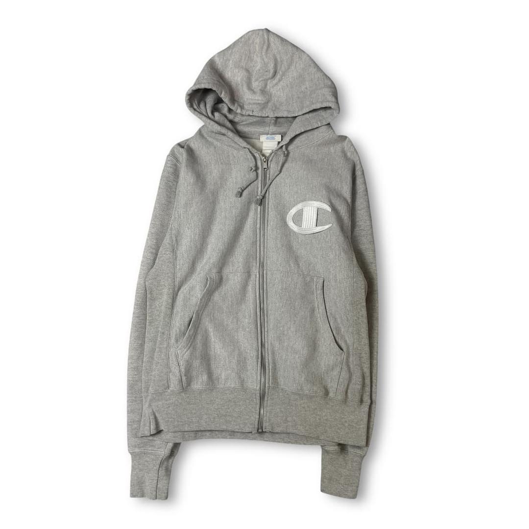 챔피온 리버스위브 그레이 C로고 후드 집업 S | 후루츠패밀리