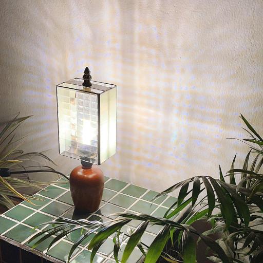 스테인드글라스 미니 컴팩트 미드센츄리 스탠드 조명 램프