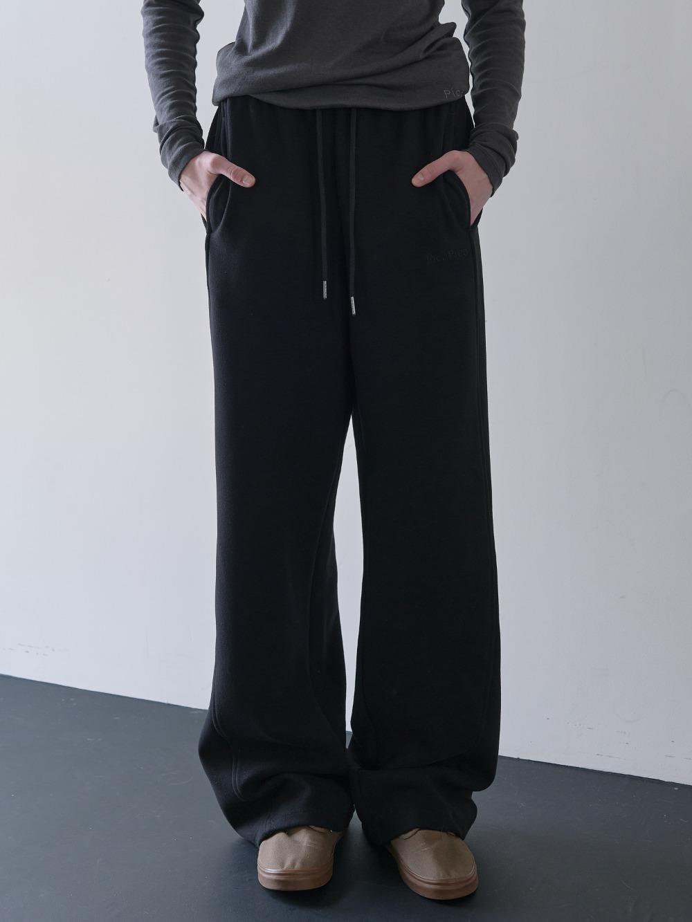 MILD LOOSE-FIT BANDING PANTS (black)