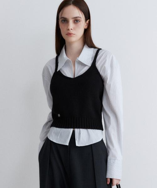 수아레 우먼(SUARE WOMEN)  (WOMEN)COTTON BUSTIER KNIT BLACK - 사이즈 & 후기 | 무신사