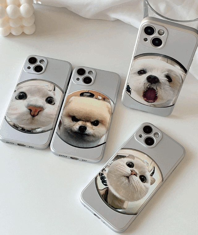 볼록 거울 고양이 강아지 귀여운 동물 케이스 귀여운 인형 케이스 그립톡 스마트톡 커플 폰케이스 아이폰 갤럭시 케이스 갤럭시S23 아이폰14 플립 폰케이스 손민수 키치 핸드폰케이스