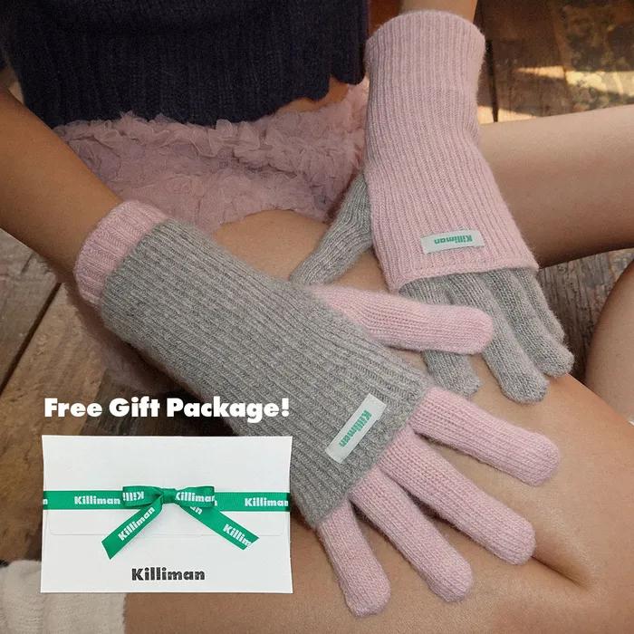 [무료선물포장][1차 재입고] 2-Way Wool Fluff Warmer Gloves (6 Color)