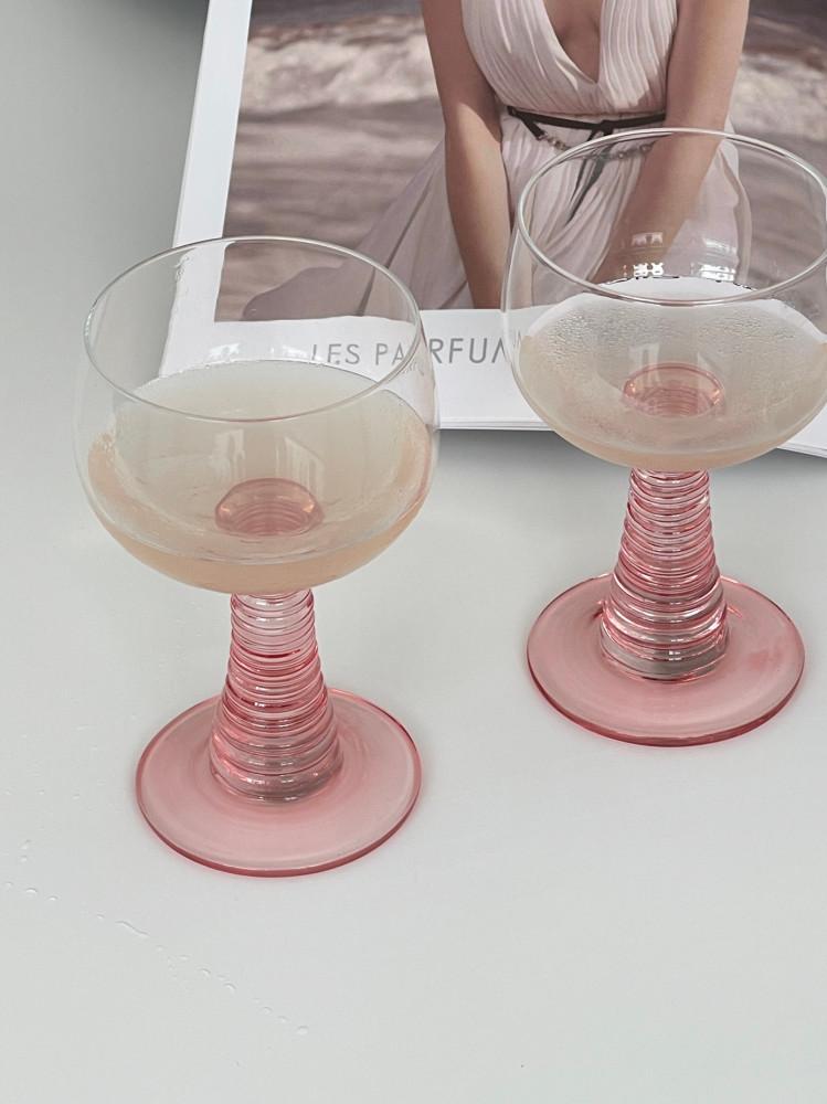 헤이유드 레트로 브라운 둥근 고블렛 와인잔(3color) 칵테일 유리컵 유니크