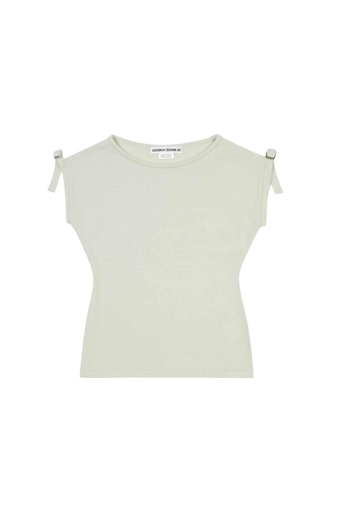 BELT KNIT TOP IN ASH GREY