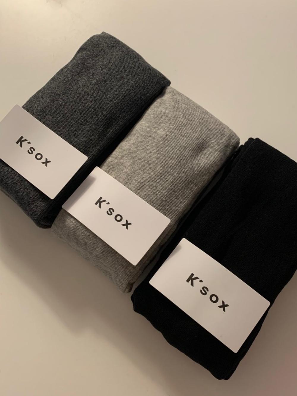 [당일] 케이싹 ksox 유발 면 타이즈 차콜, 그레이, 블랙 스타킹 (3color)