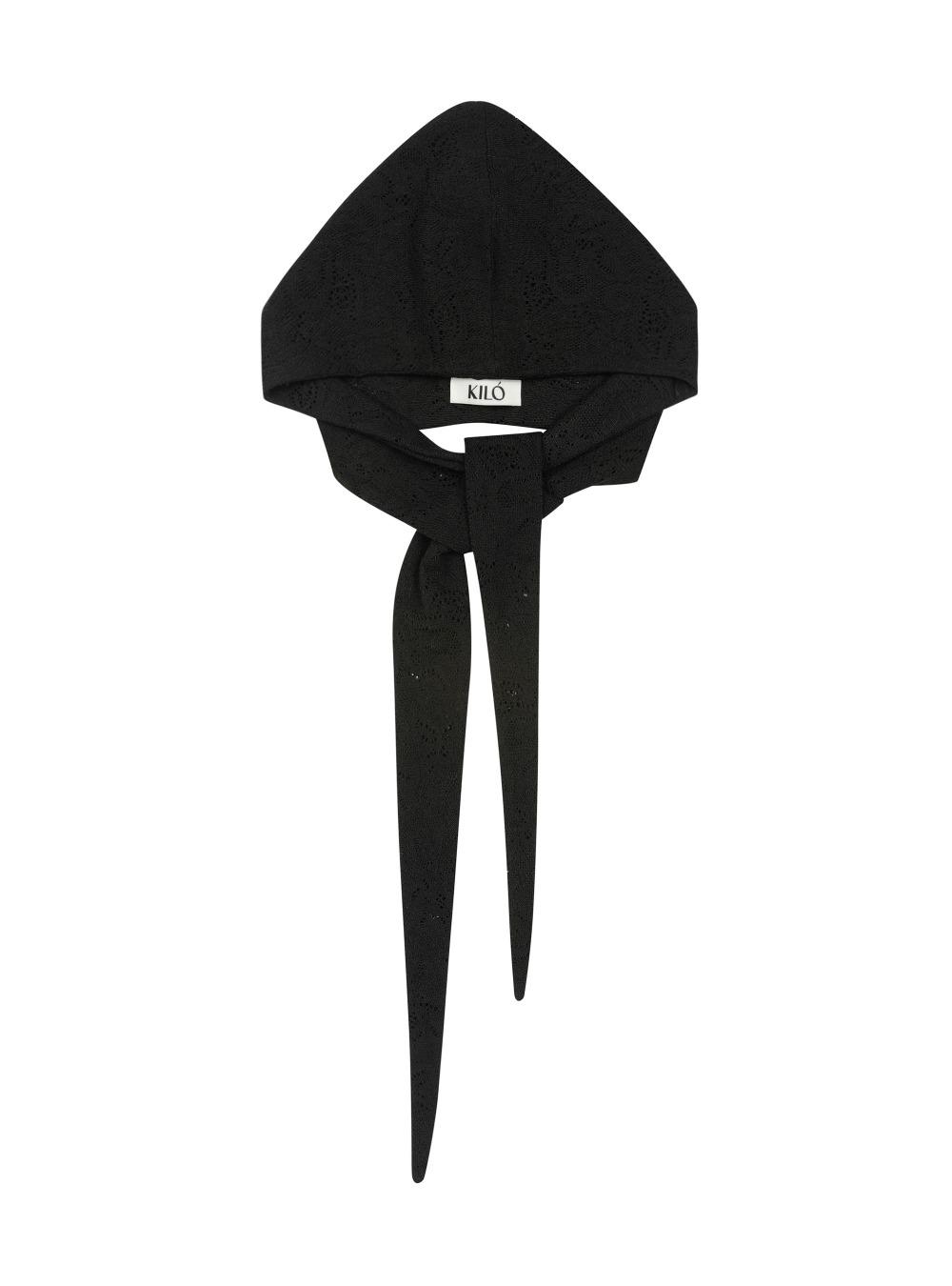 KNITTED HOODIE MUFFLER (BLACK)