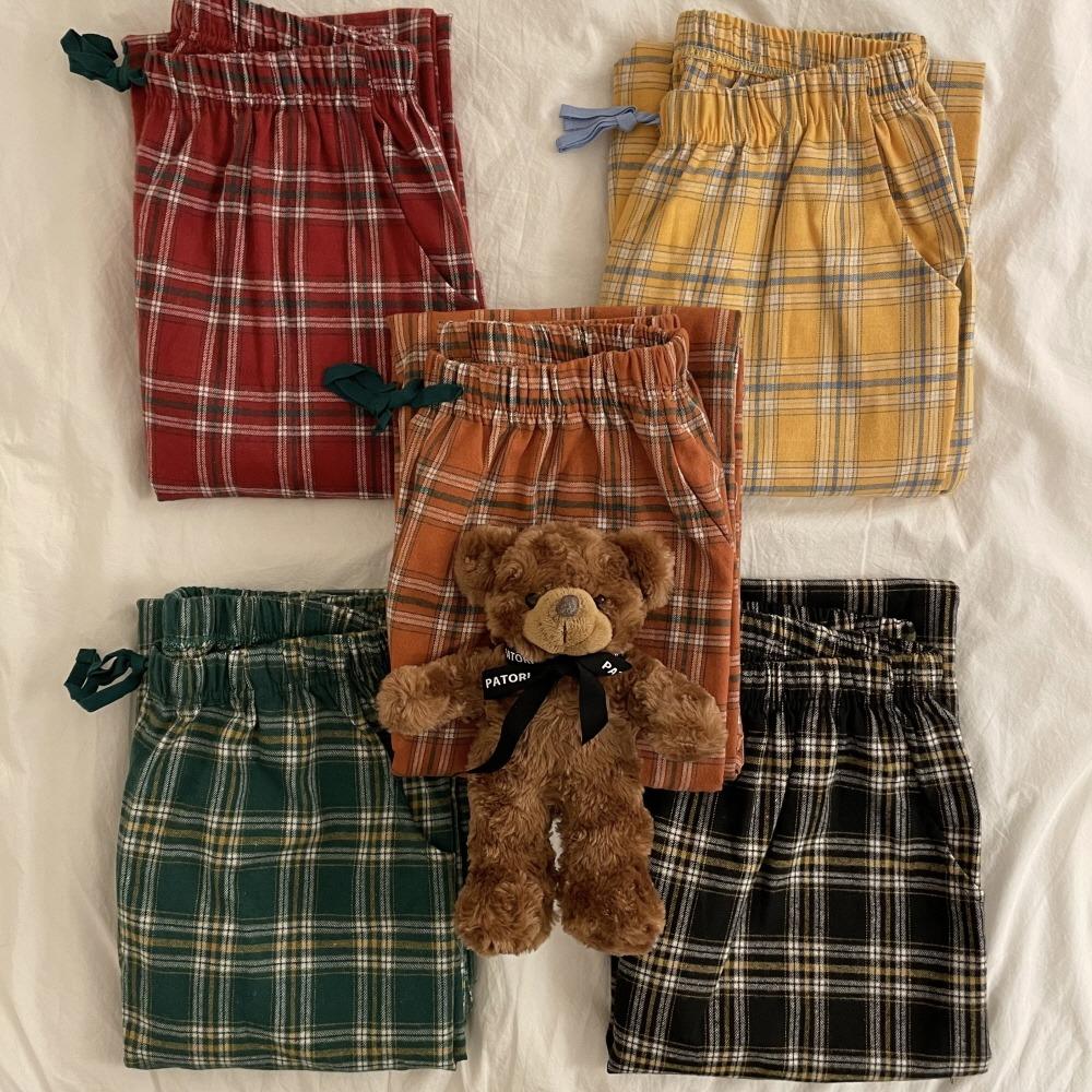 [7만장 돌파] 피치기모 커플 체크 잠옷바지