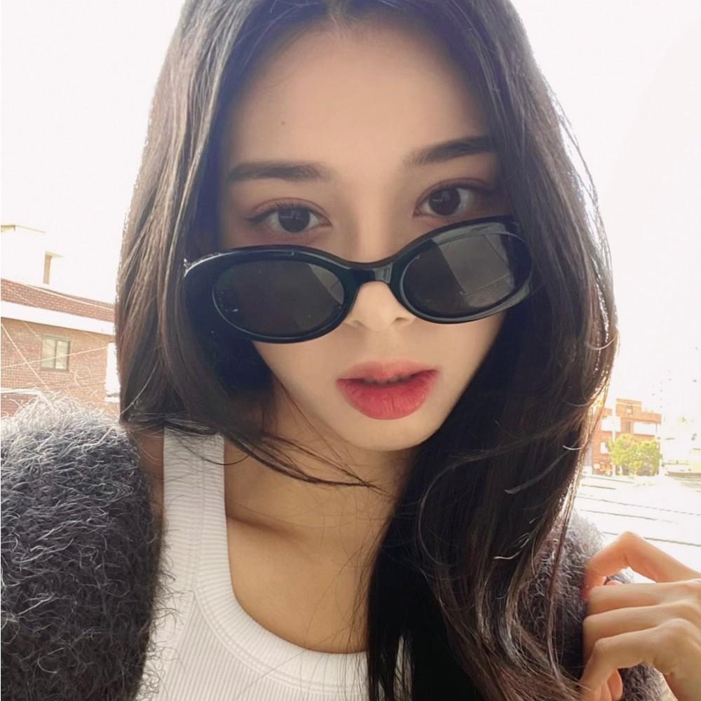 UV400nm 자외선차단 인싸 커트코베인 타원형 뿔테 선글라스 틴트 힙한 레트로 캣아이 : 2DITOR 투디터