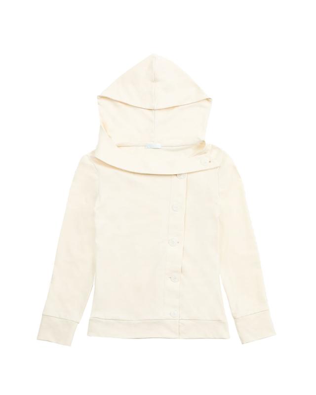 Spring-Neck Button Hood Ivory