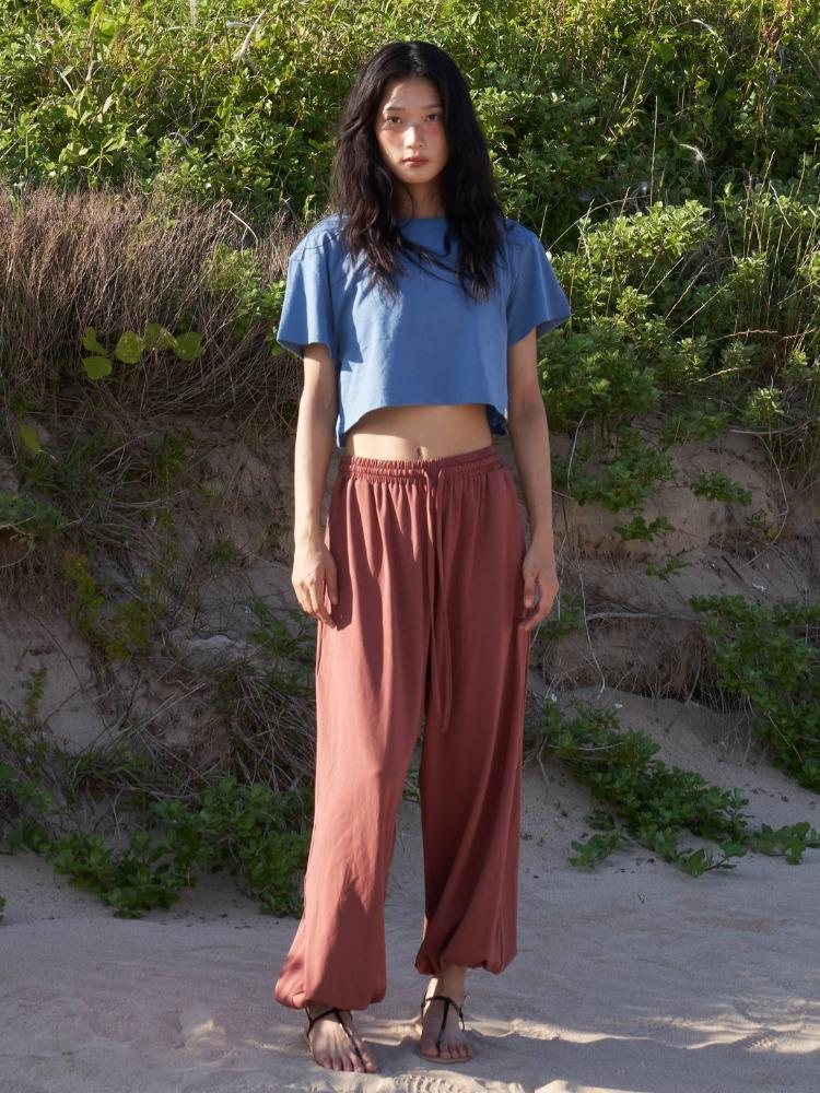 Posa Wide Harem Pants - Brick Orange