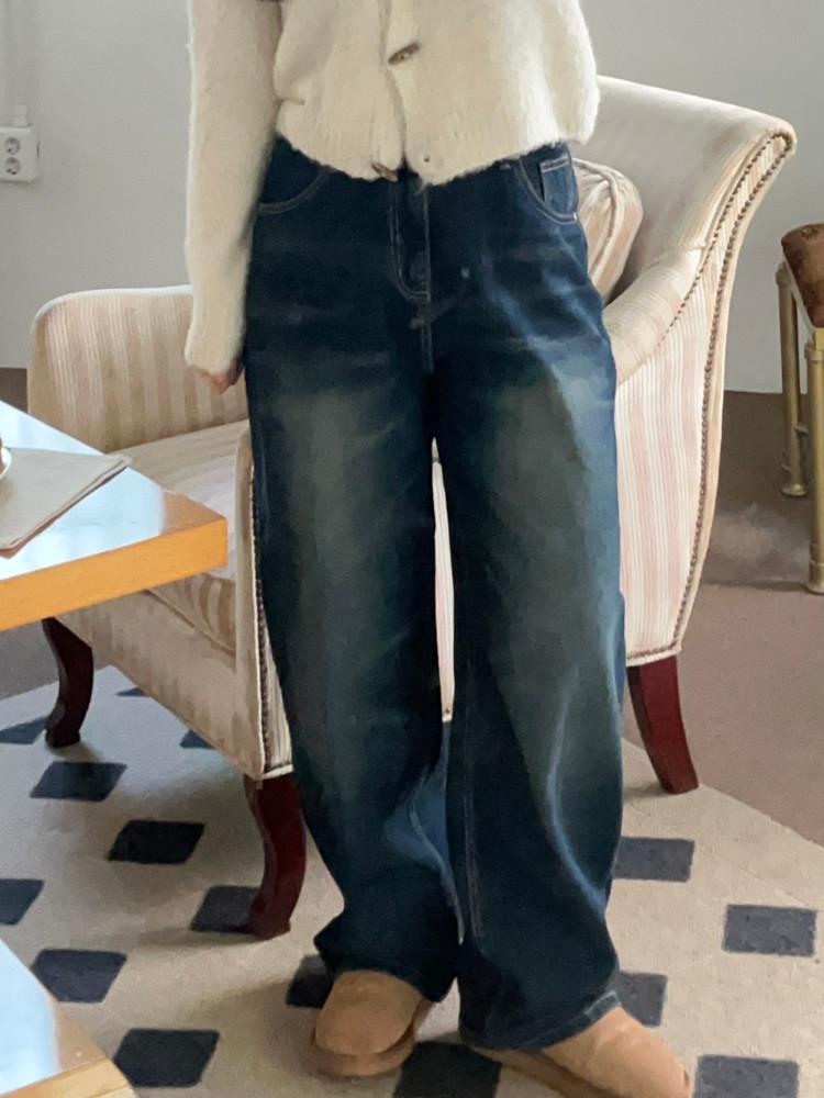 [S,M,L] XL가능 키큰녀루즈핏 캣포인트 데님 1color