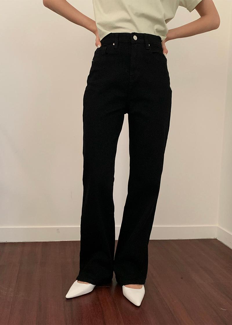 츄리 속밴딩 숏&롱 블랙진 - 블랙(롱)L,XL 당일발송