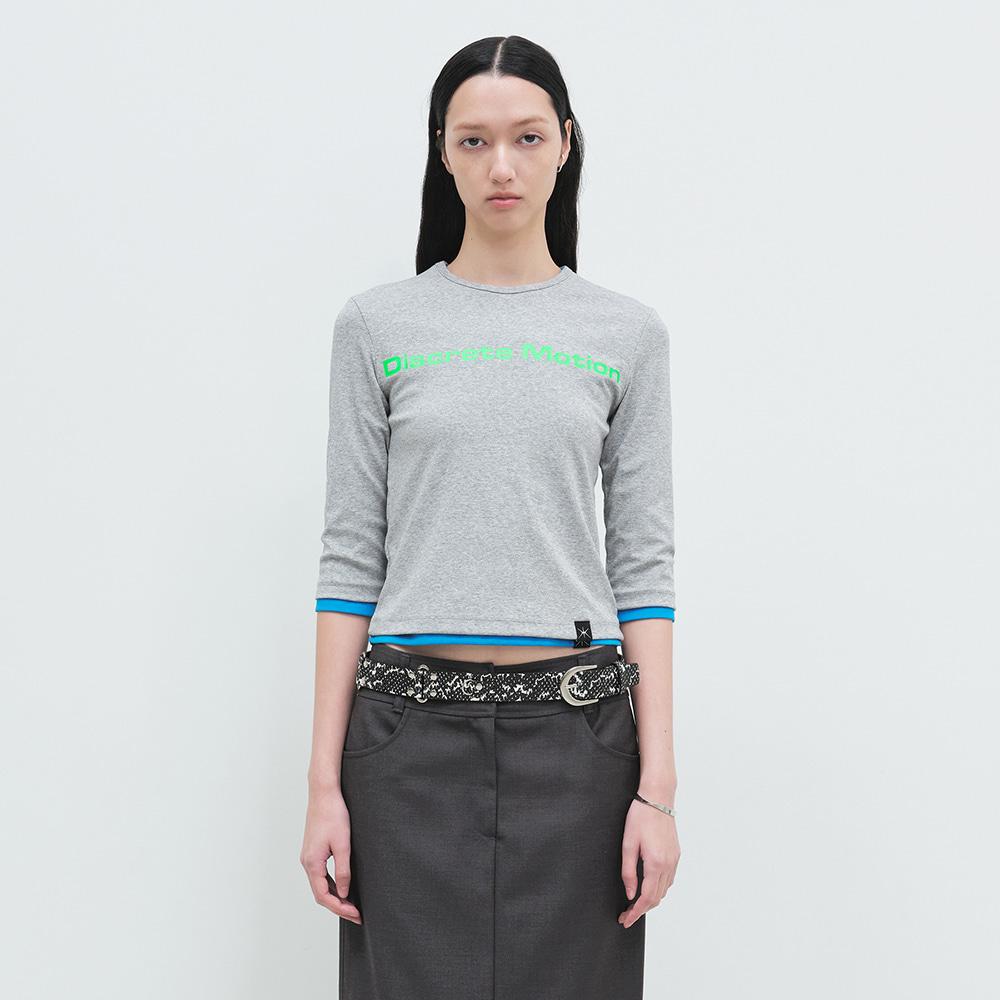 3/4 Sleeve tee (Melange Grey)