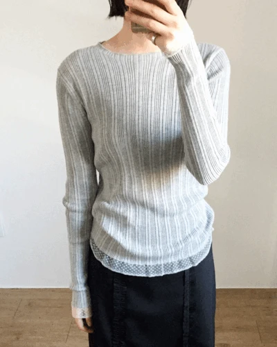 [MD추천]레이스 헴 니트 (2color)