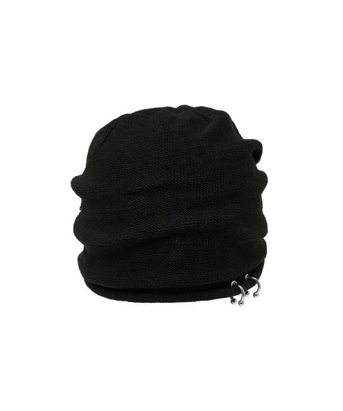 Pierced Slouch Beanie_[Black]