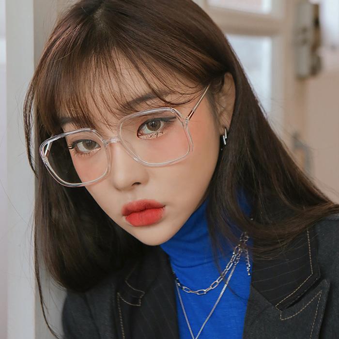 투명 스퀘어 뿔테안경