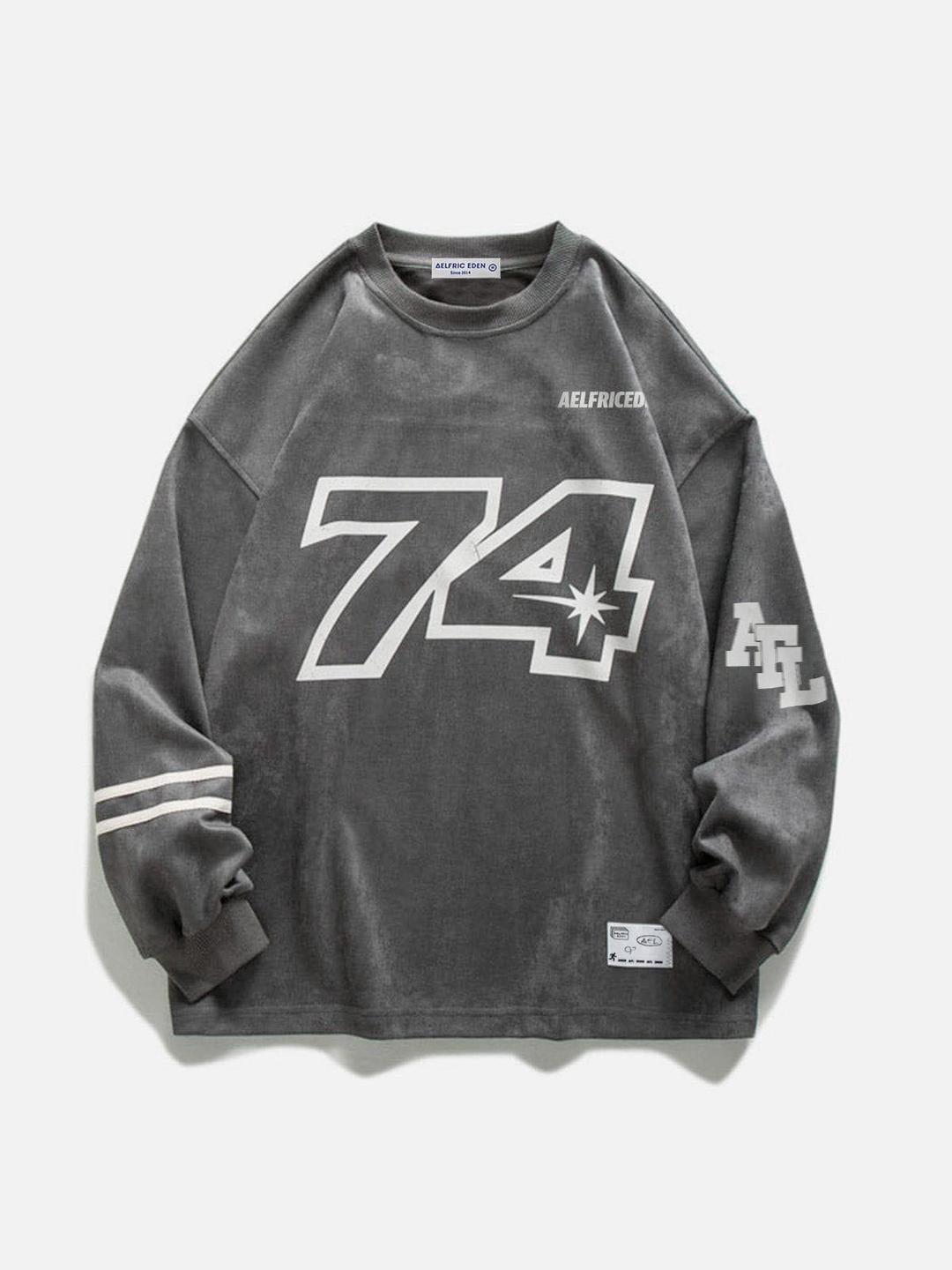 Aelfric Eden No.74 Lettered Sweatshirt - Grey / S