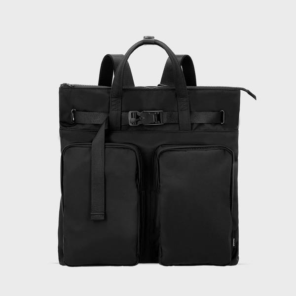 2WAY TOTE BAG 002 M WITH BELT Black