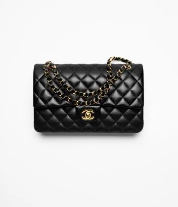 Classic 11.12 handbag, 램스킨, 골드 메탈, 블랙 — 패션 | CHANEL 샤넬