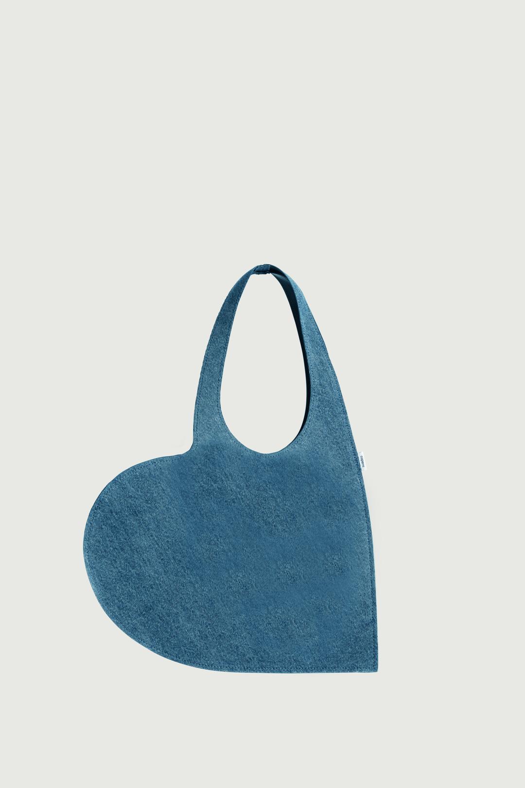 Denim Mini Heart Tote Bag - ONESIZE