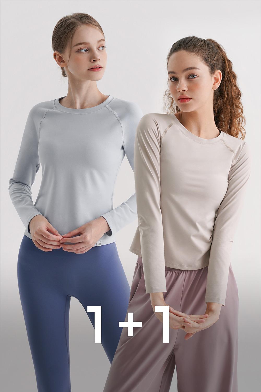 소프터치 라운드 롱 슬리브 1+1