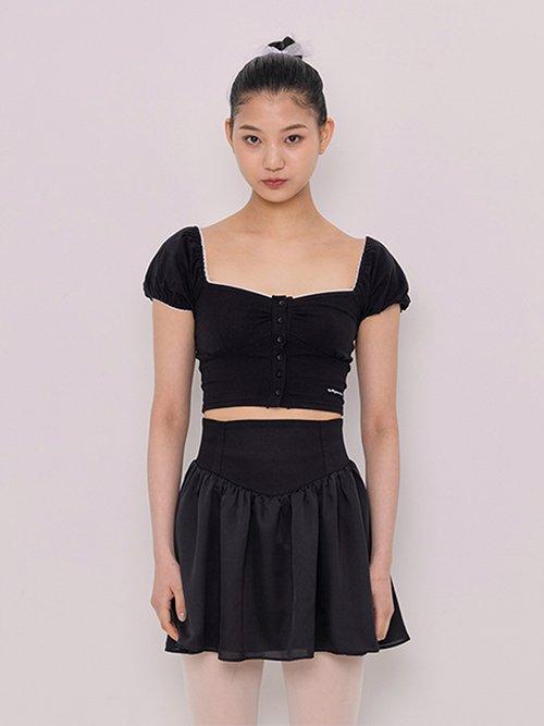 레이스 스퀘어 티셔츠 (블랙)