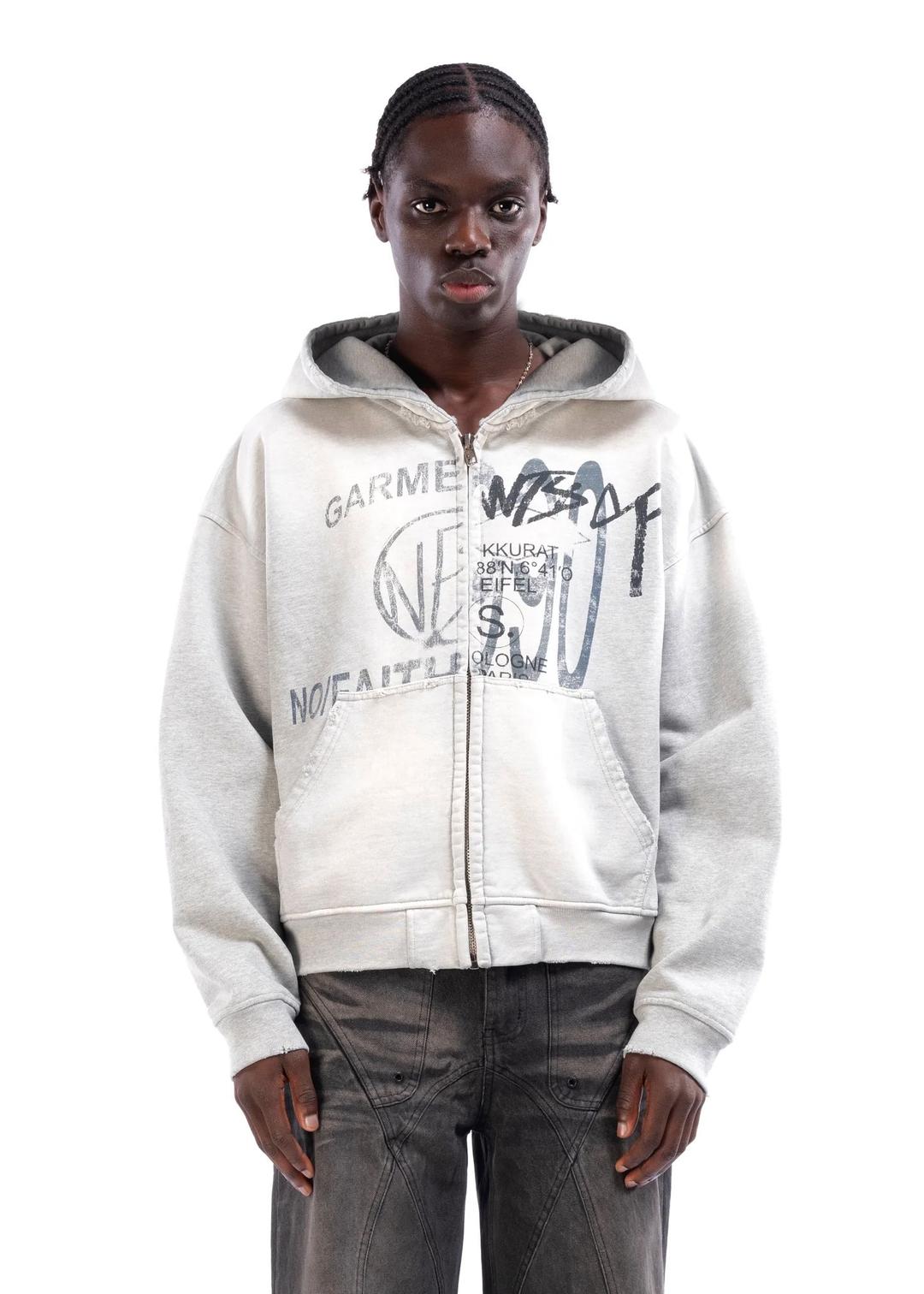 SPLIT ZIP JACKET SUN FADED USED GREY - X-LARGE