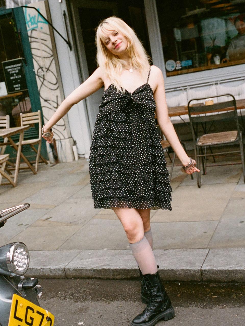 Tinkerbell Dot Dress_black