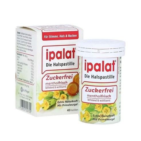 이팔라트 Ipalat 목캔디 무설탕 쉰목 기침 40정 독일직배송, 38g, 1개