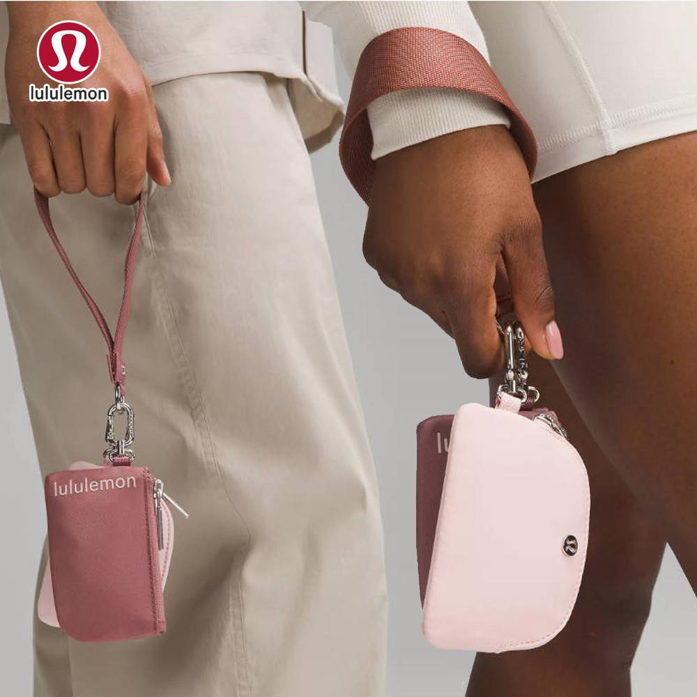 룰루레몬 듀얼 파우치 리스틀릿 동전 카드 지갑 차이 핑크