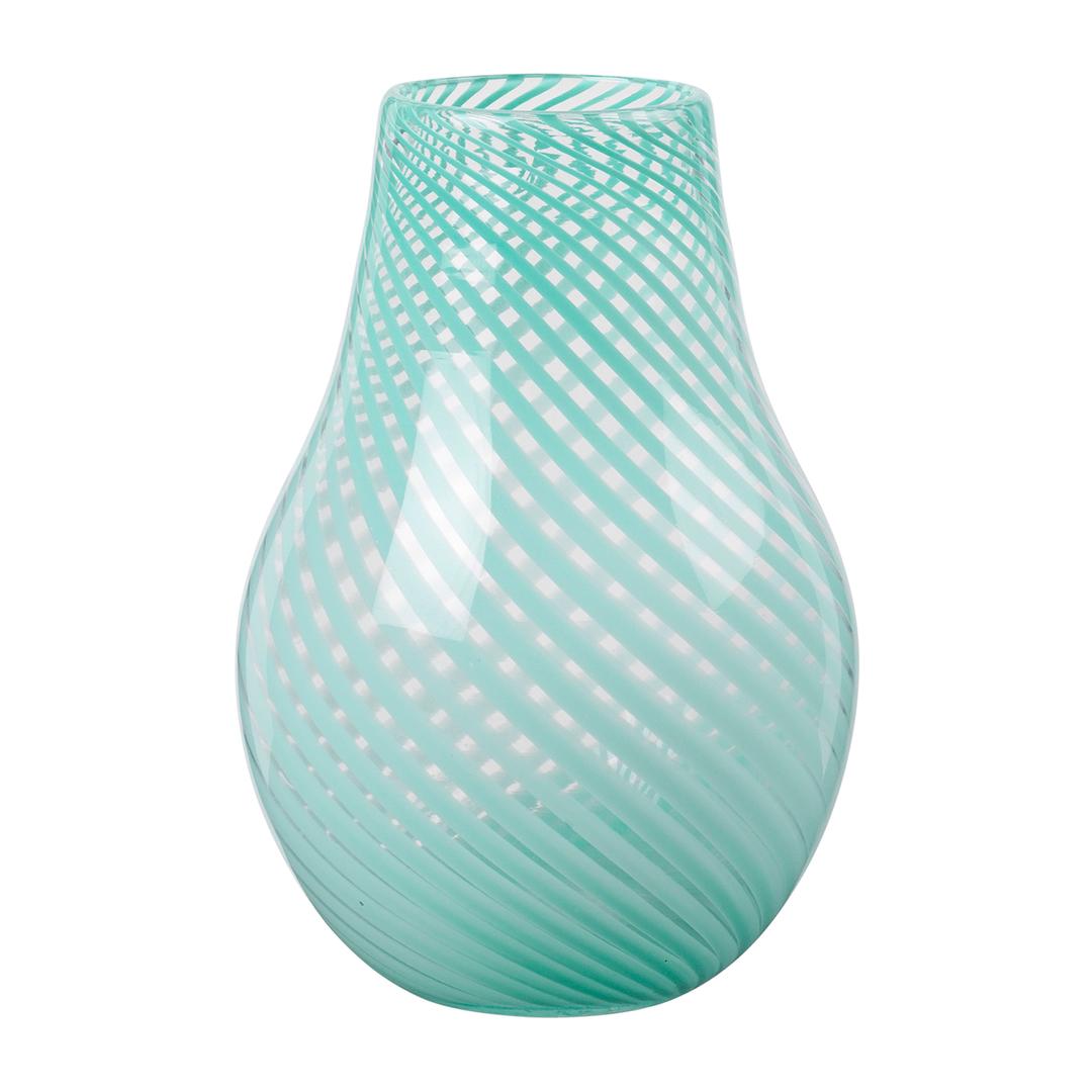아다 크로스 스트라이프 화병 22.5 cm, Light turquoise