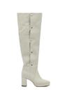BUTTON UP KNEE HIGH BOOTS IN SAGE KHAKI